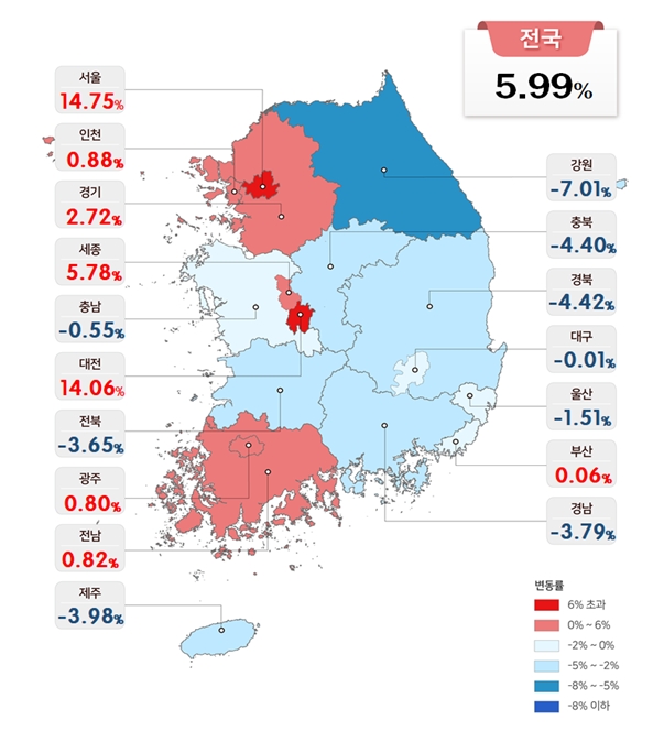 전국 공시지가 변동률 추이 / 자료=국토교통부