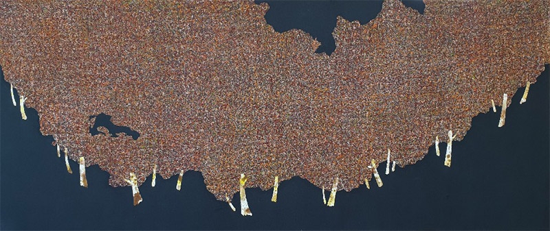 ▲이재순 Shape of Heart 116.8×50.0 Mixed media on canvas 2020