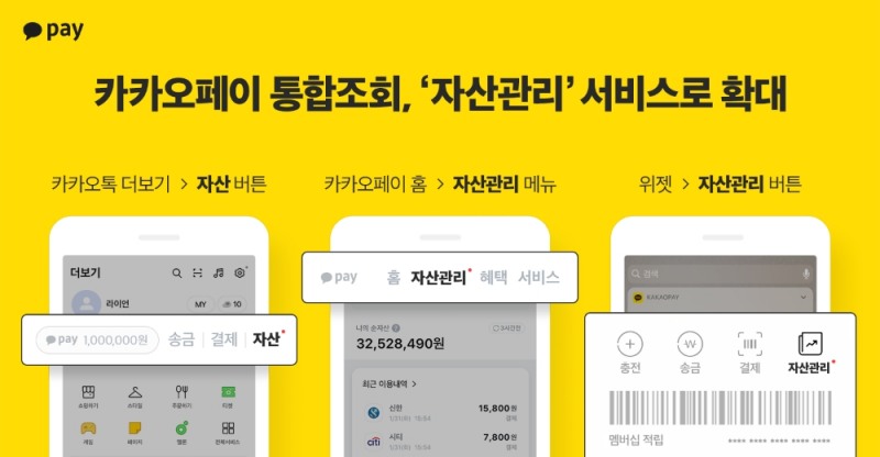 카카오페이, 통합조회 자산관리 서비스로 확대
