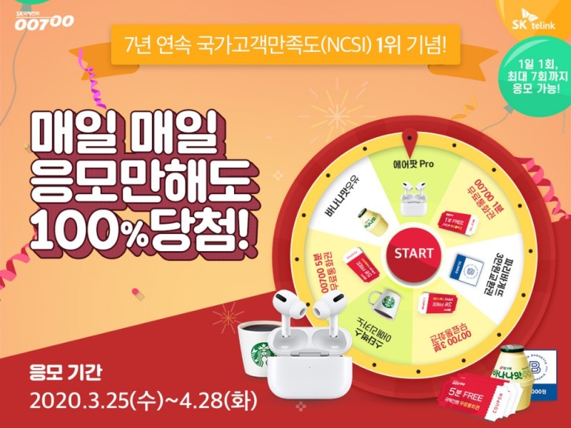 SK텔링크의 00700 룰렛 이벤트/사진=SK텔링크