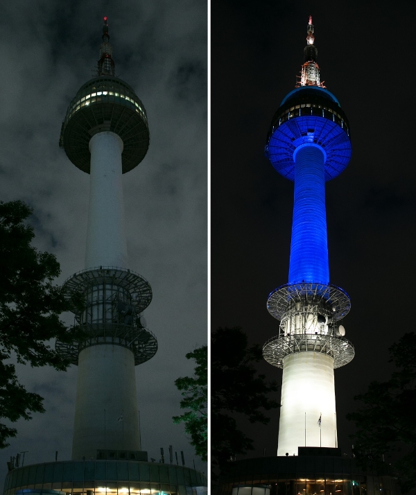 CJ푸드빌이 운영하는 N서울타워가 세계자연기금(WWF, World Wildlife Found)이 주관하는 지구촌 전등 끄기 캠페인 ‘어스아워(Earth Hour)에 동참한다. /사진=CJ푸드빌.