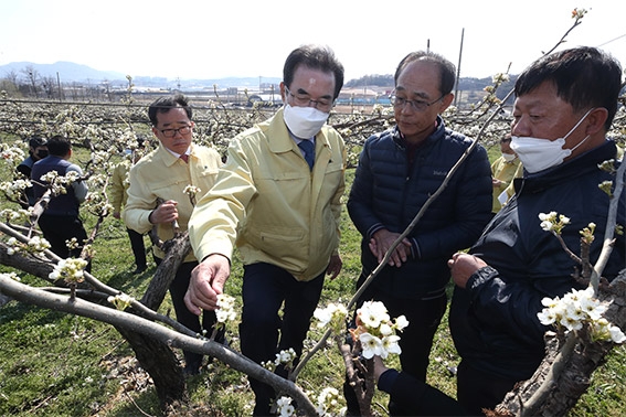 이성희 농협중앙회장, 과수 냉해피해 현장방문 및 지원대책 마련