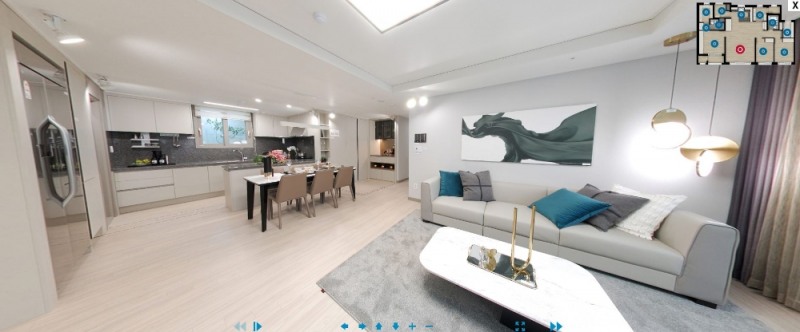 9일 공개된 한라 비발디 트레비앙 사이버 견본주택 (84㎡A형) 내부 정경