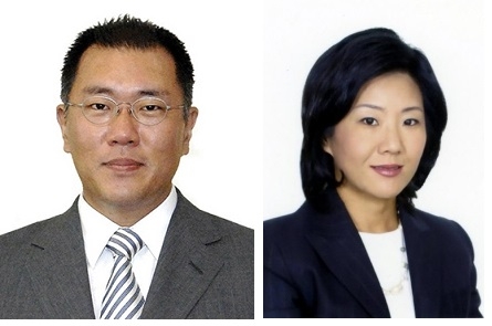 정의선 현대차그룹 수석부회장(왼쪽)과 정성이 이노션 고문.