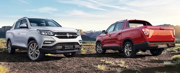 쌍용차 렉스턴스포츠(왼쪽)과 렉스턴스포츠 칸.