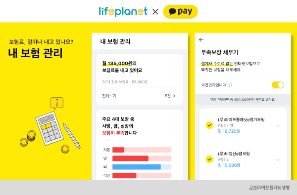 교보라이프플래닛생명보험이 카카오페이와 함께 오픈한 ‘내 보험 관리’ 서비스 누적 이용자 수가 20만명을 돌파했다. / 사진 = 교보라이프플래닛생명
