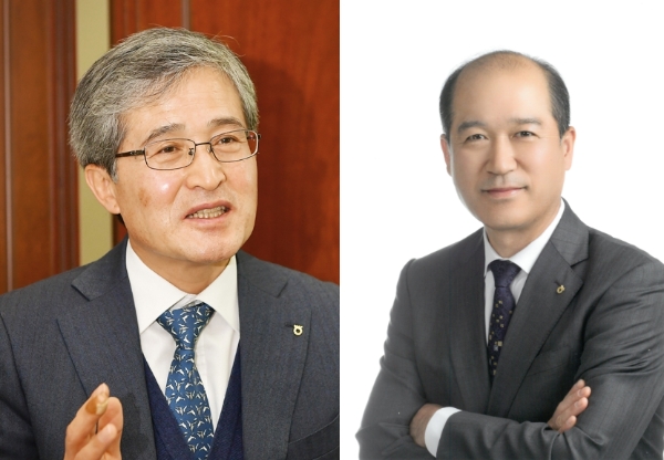 홍재은 NH농협생명 대표(왼쪽)과 최창수 NH농협손해보험 대표. / 사진 = 각사