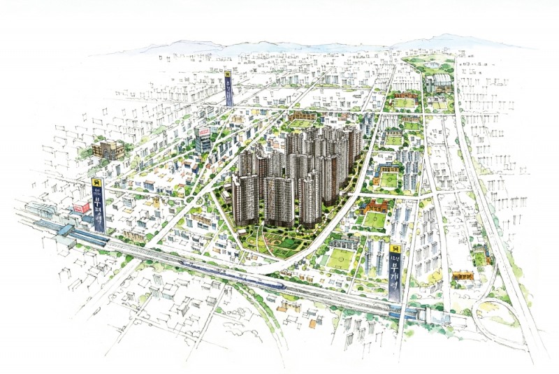 부평 SK VIEW 해모로 일러스트 조감도