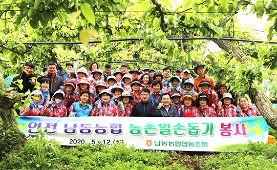 남동농협, 농촌일손돕기 봉사 실시