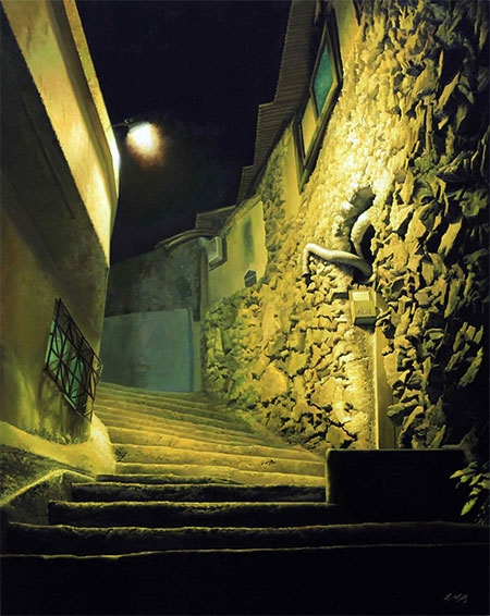 ▲최우수상 : 이세명_The night(부산감천문화마을)  oil on canvas  80×100cm