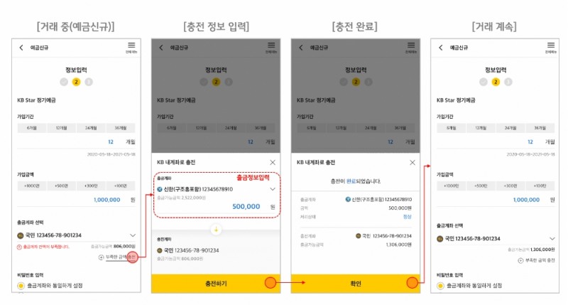 △ KB스타뱅킹에 새롭게 추가된 ‘충전’ 기능 설명. /사진=KB국민은행