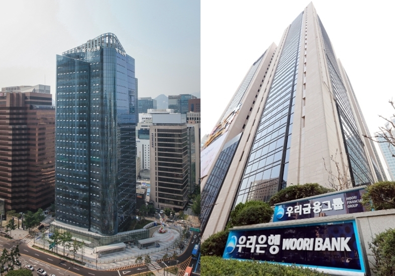 (왼쪽부터) 하나은행 본점, 우리은행 본점 / 사진= 각행
