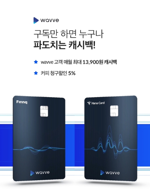 웨이브가 핀크, 하나카드와 함께 출시한 웨이브 카드/사진=웨이브