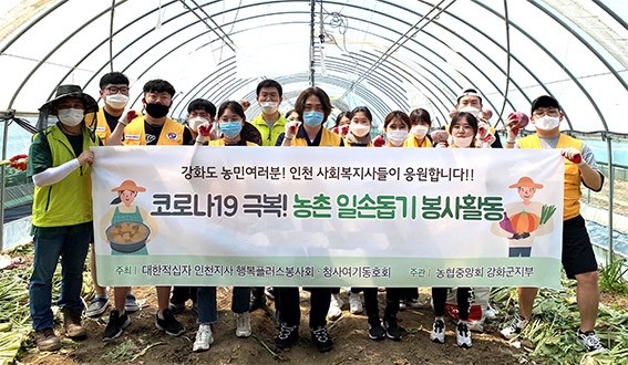 농협강화군지부·대한적십자사 행복플러스 봉사회, 농촌지역 일손돕기