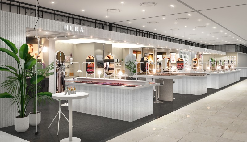 롯데백화점 청량리점에 마련된 비대면 뷰티 매장 '아모레스토어'. / 사진 = 롯데쇼핑