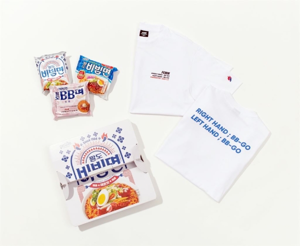 팔도는 스포츠 패션 브랜드 ‘FCMN’과 협업해 ‘팔도 비비면 티셔츠’, ‘괄도네님띤 티셔츠’를 출시했다.