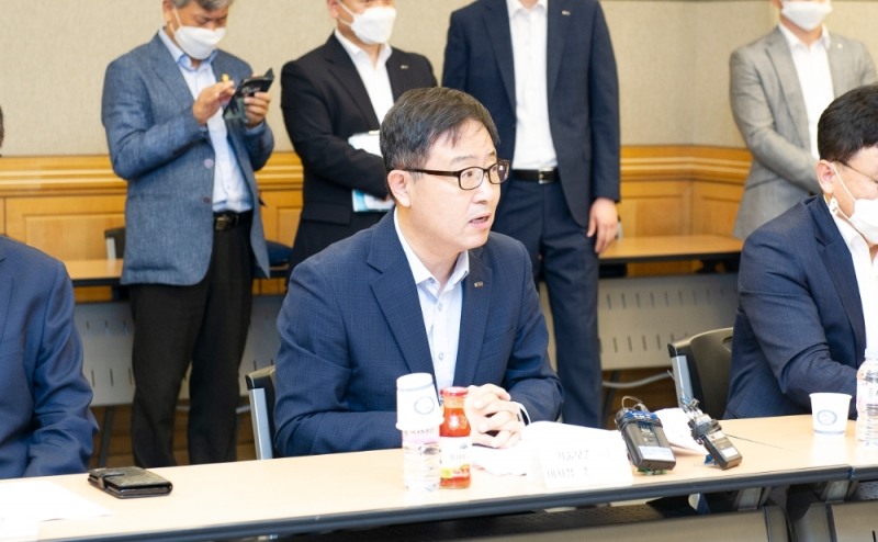 △ 인사말 하는 정윤모 기술보증기금 이사장. /사진=기술보증기금