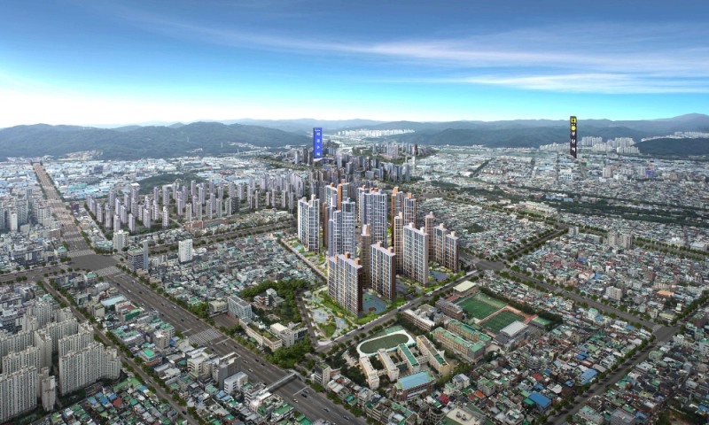 대구 반도유보라 센텀 항공투시도