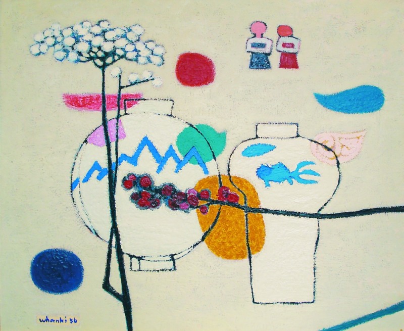 김환기作 <정원>Oil on Canvas, 80.5 x 100cm, 1956년│개인소장│ⓒ(재)환기재단 · 환기미술관/사진 제공=포스코