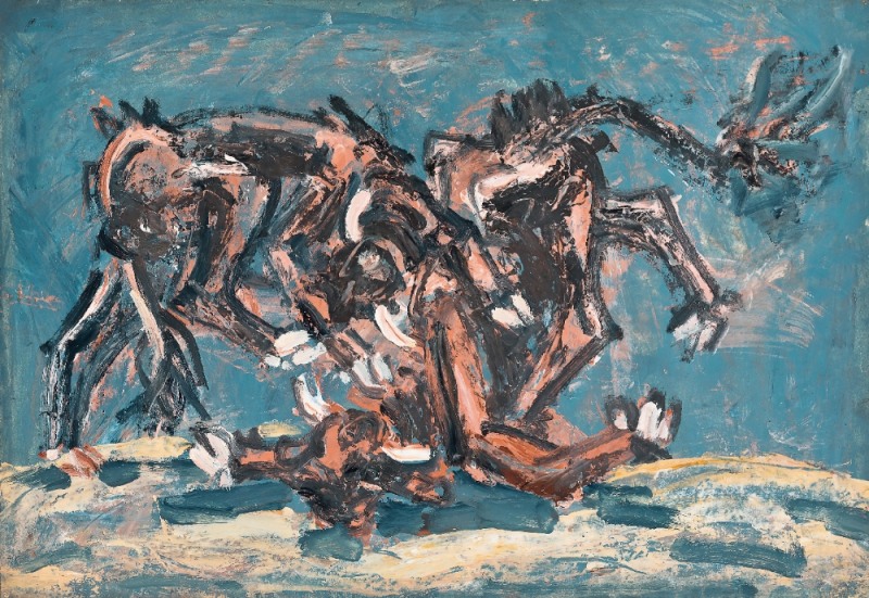 이중섭作 <싸우는 소> Oil on Paper, 26 x 38.5cm, 1955년│개인소장/사진 제공=포스코