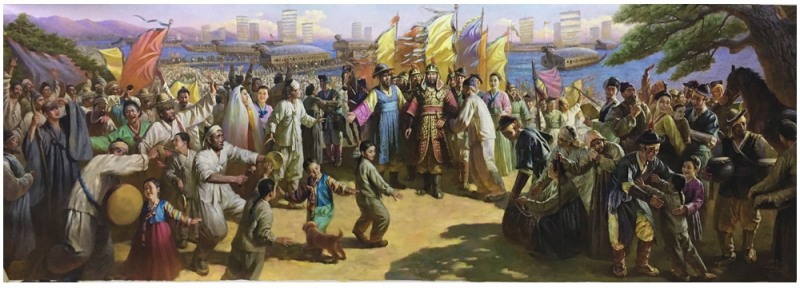 김종혁, 리대휘, 민족영웅 리순신, 467×163㎝, 2015