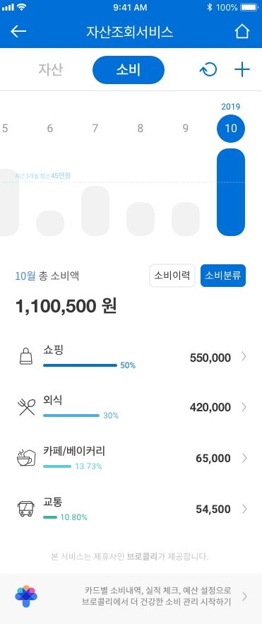 우리카드 자산조회서비스 화면./사진=우리카드