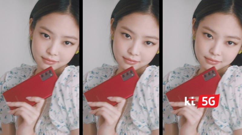 KT의 갤럭시노트20 광고모델인 블랙핑크 제니가 갤럭시노트20을 소개하고 있다. (TV 광고 스틸컷)/사진=KT