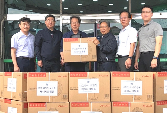 농협하나로유통, 집중호우 피해농협 지원물품 전달