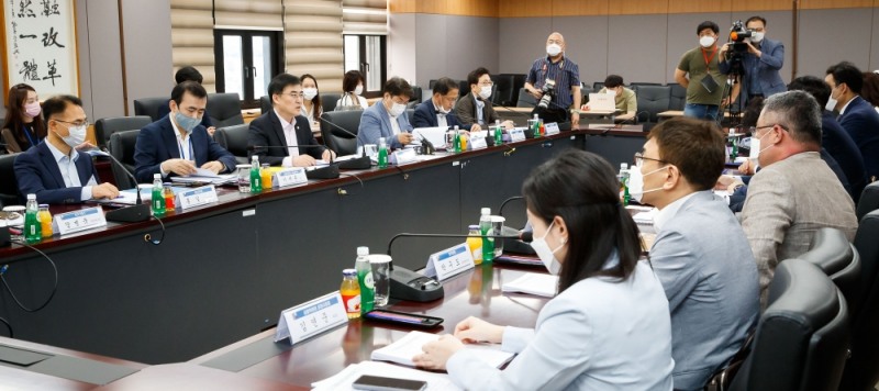 2020년 8월 13일 정부서울청사 금융위원회에서 열린 녹색금융 추진 태스크포스(TF) 첫 회의 모습. / 사진= 금융위원회