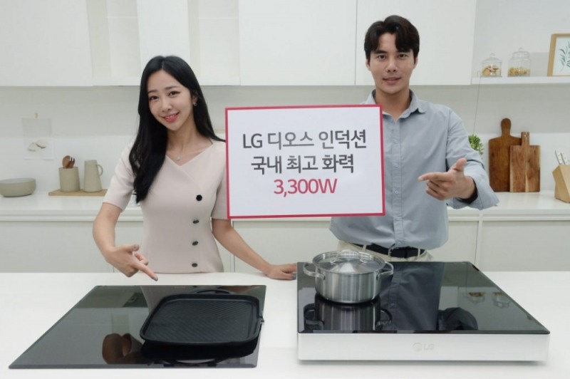 LG전자가 단일 화구 기준 국내 최고 화력을 갖춘 LG 디오스 인덕션을 출시했다./사진=LG전자