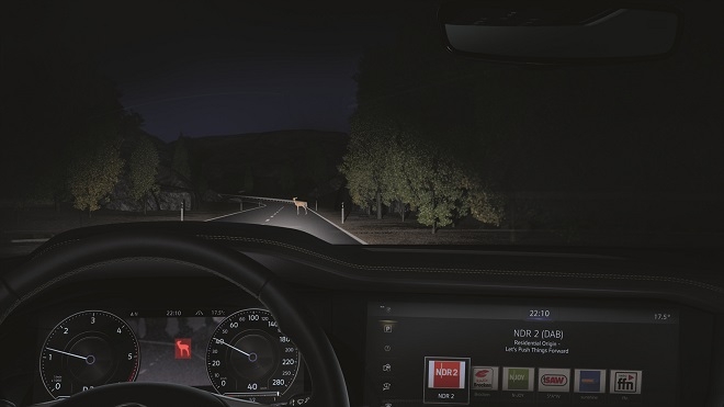 폭스바겐 나이트비전 작동 예시.