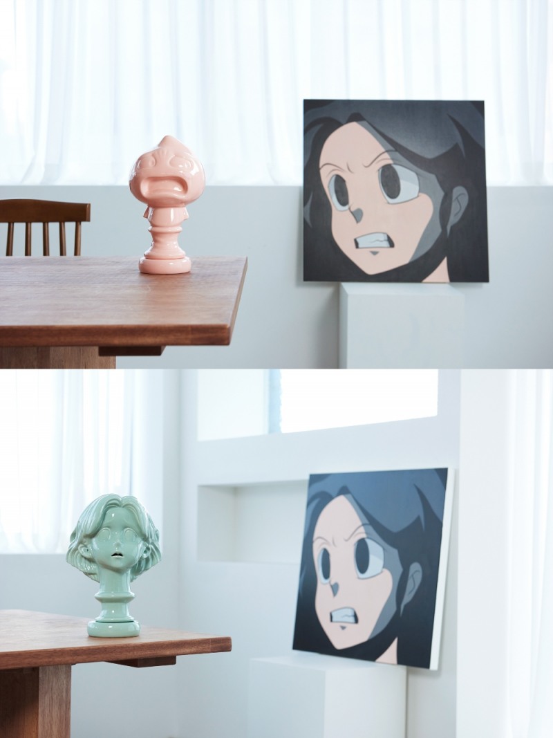 카카오프렌즈와 옥승철 작가의 콜라보 제품 모습/사진=카카오ix