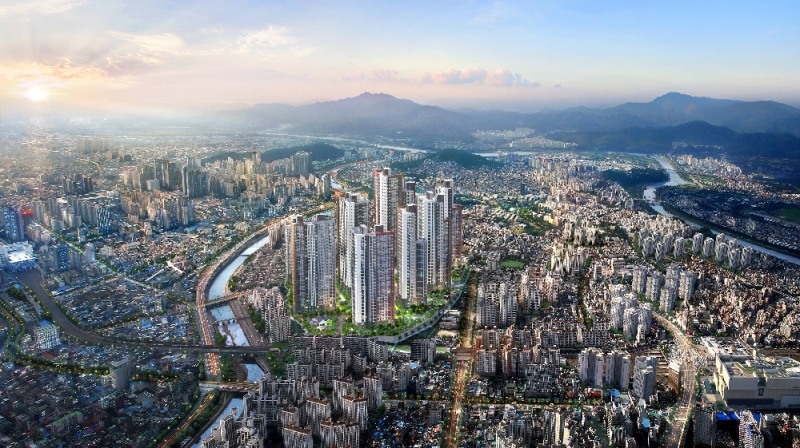 오는 10월 공급을 앞두고 있는 '동대구 더 센트로 데시앙' 광역조감도. / 사진제공 = 더피알