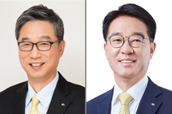 (왼쪽부터) 허인 KB국민은행장, 이동철 KB국민카드 사장 / 사진제공= KB금융지주