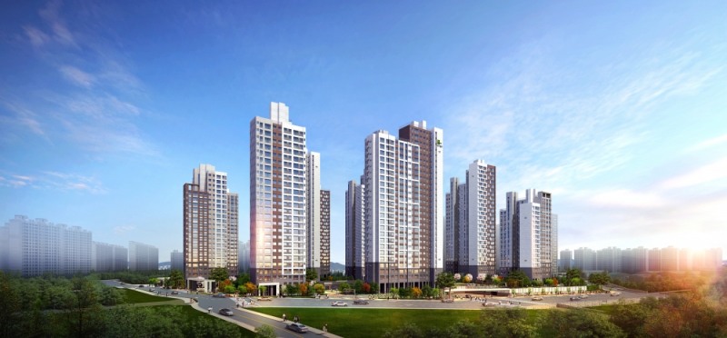 ▲충남 아산시에 들어서는 민간임대 아파트 ‘新아산 모아엘가 비스타’ 투시도. / 사진제공 = 더피알