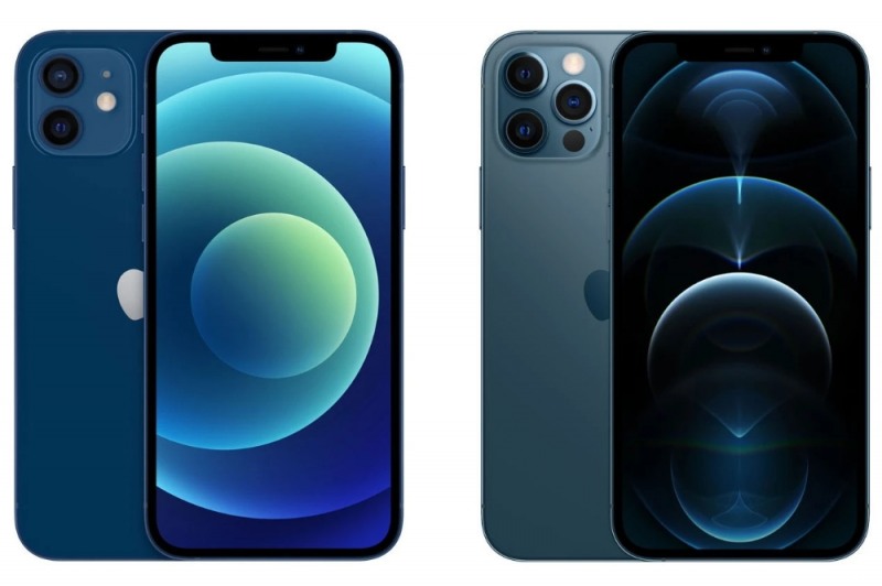 아이폰12(왼쪽)과 아이폰12 프로(오른쪽)/사진=폰아레나(phoneArena)