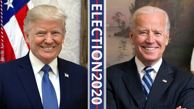 (왼쪽부터) 도널드 트럼프, 조 바이든 / 사진출처= 주한미국대사관(U.S. Embassy Seoul) 공식트위터 갈무리(2020.11.04)