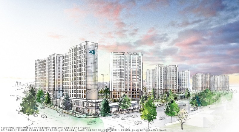 판교밸리자이 메인투시도 스케치. / 사진제공 =GS건설