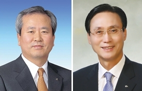 ▲신상훈 전 신한금융지주 사장(왼쪽), 민병덕 전 KB국민은행장.
