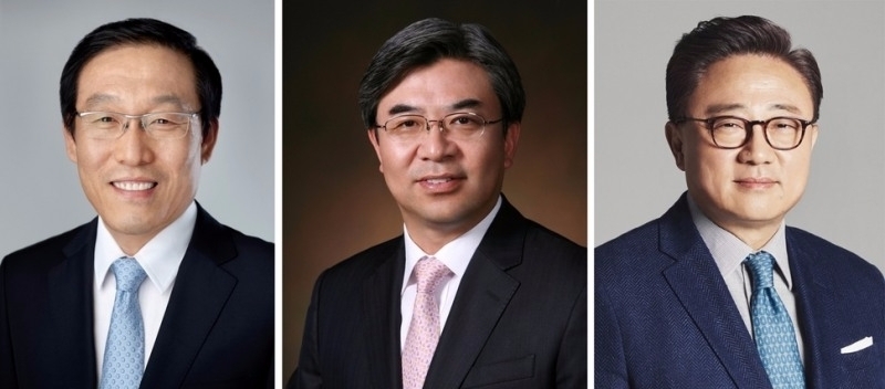 (왼쪽부터)삼성전자 김기남 DS부문장 부회장, 김현석 CE부문장 사장, 고동진 IM부문장 사장.
