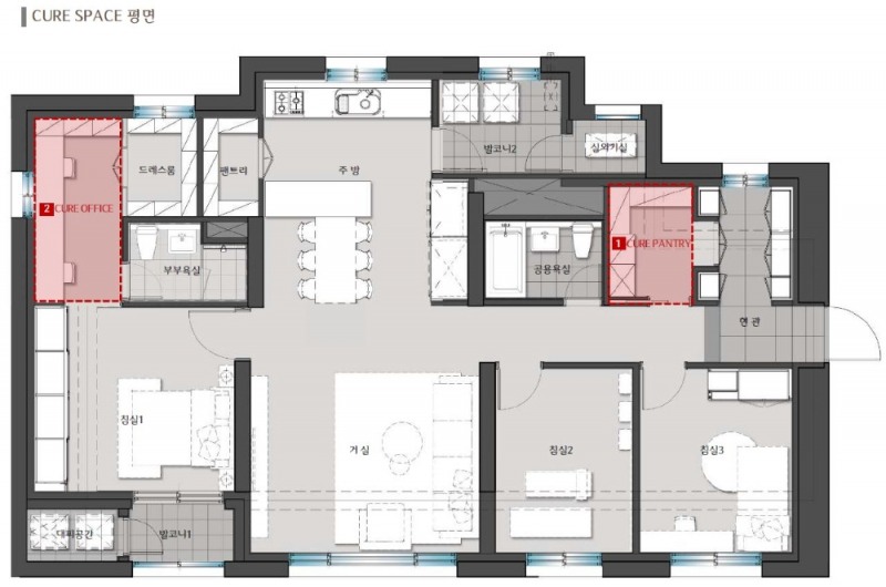 CURE SPACE 평면 이미지. / 사진제공 = 금호산업