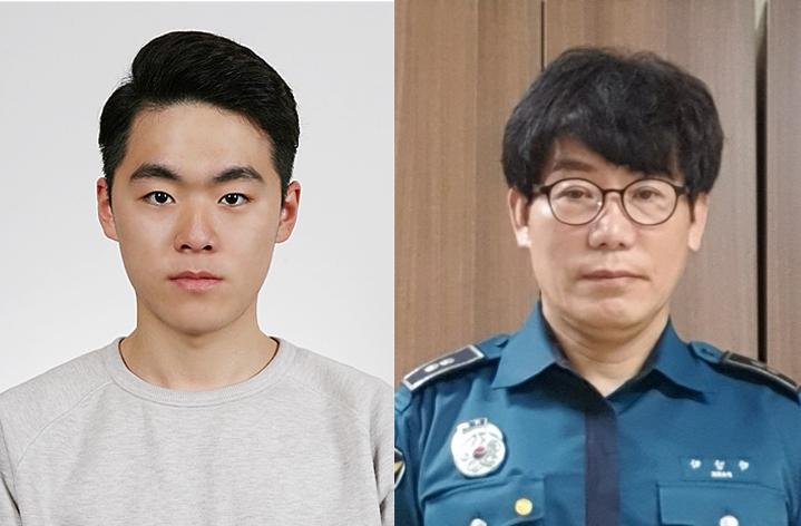 (왼쪽부터) 한상훈씨(28)와 박강학 부산강서경찰서 경감(57). 사진=LG복지재단