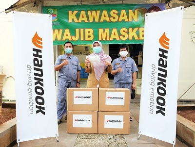 한국타이어 인도네시아 마스크 기부 활동. 사진=한국타이어.