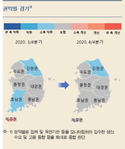 4Q 지역경제, 대부분 권역서 전분기 수준 유지... 향후 완만한 회복세 전망 - 한은