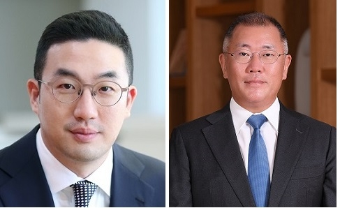 구광모 LG 회장(왼쪽)과 정의선 현대차 회장.