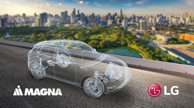 전기차 부품 합작사 설립을 발표한 LG전자-마그나.