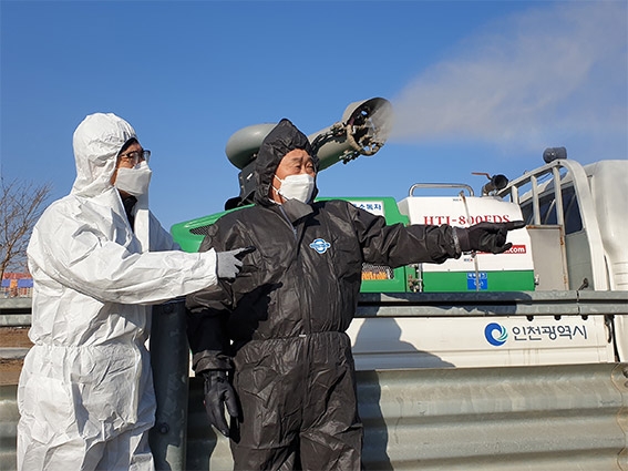 이강영 인천농협지역본부장, 신축년 새해 첫 공식일정 AI 방역활동 시작