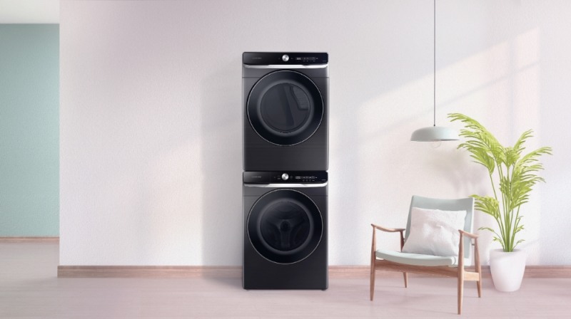 인공지능 기능을 적용한 삼성 드럼 세탁기·건조기 미국향 신제품. 사진=삼성전자