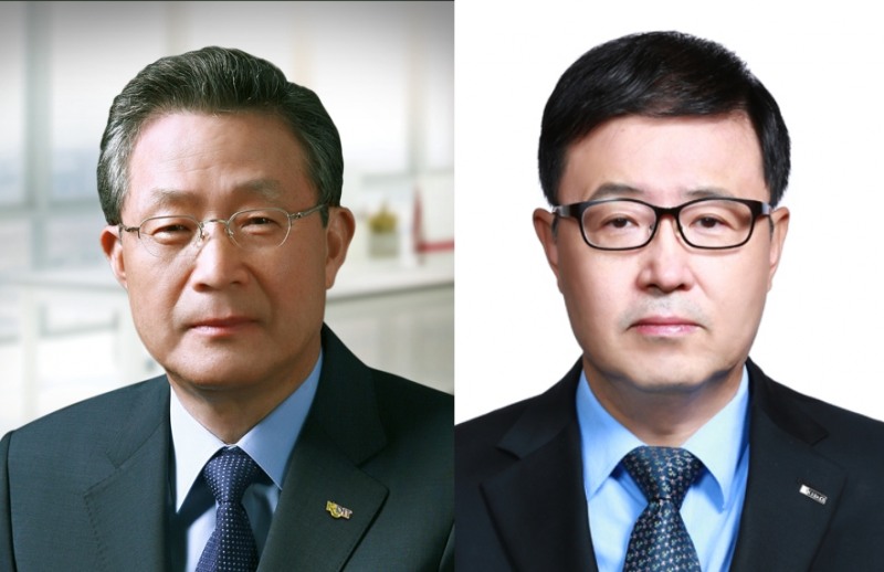 윤대희 신용보증기금 이사장(왼쪽)과 정윤모 기술보증기금 이사장(오른쪽)