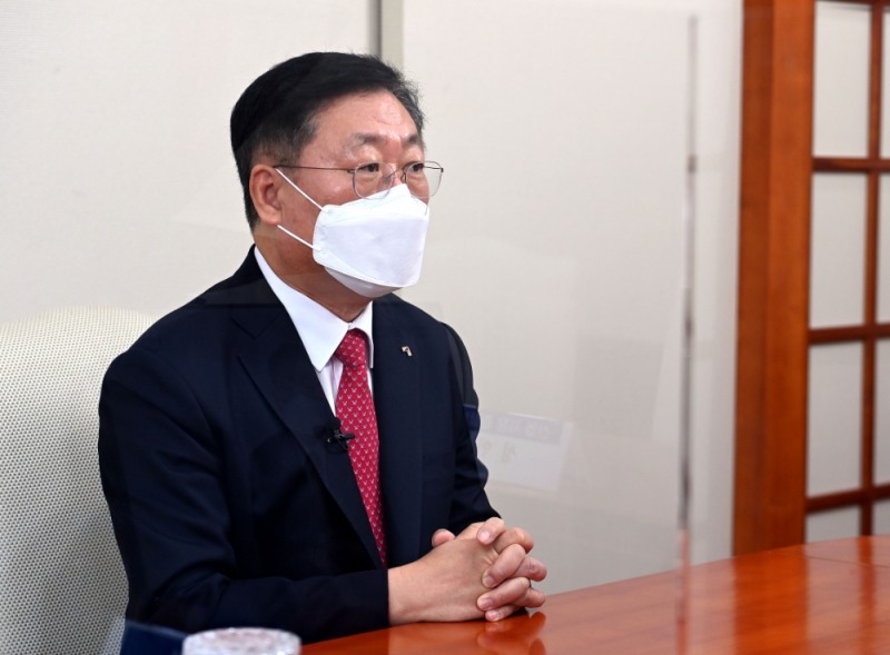 나재철 금융투자협회장이 21일 온라인으로 열린 출입기자단 2021 신년간담회에서 발언하고 있다. / 사진제공= 금융투자협회(2021.01.21)